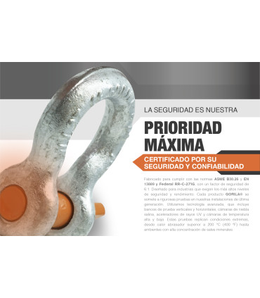 GRILLETE LIRA PASADOR ROSCADO 1/2" - GORILA®