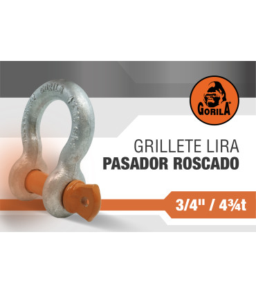 GRILLETE LIRA PASADOR ROSCADO 3/4" - GORILA®